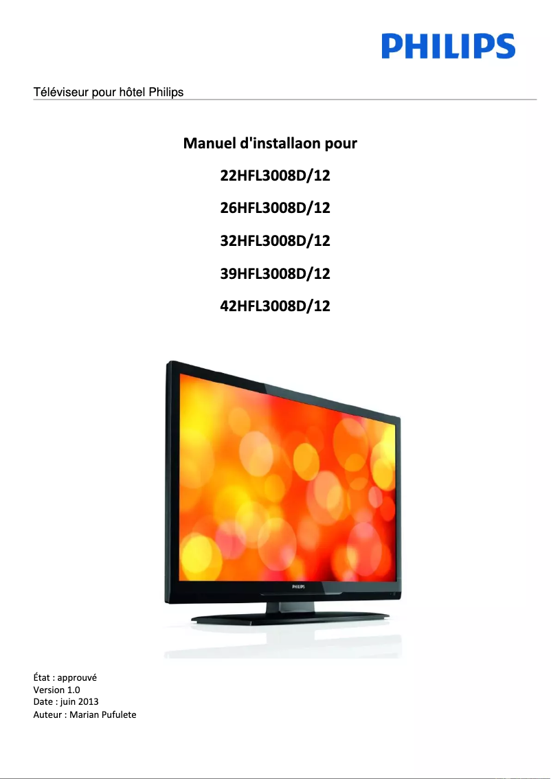 First page image of the manual for 39HFL3008D