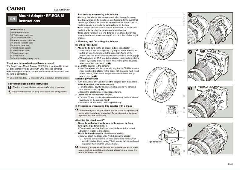 First page image of the manual for EF-EOS M
