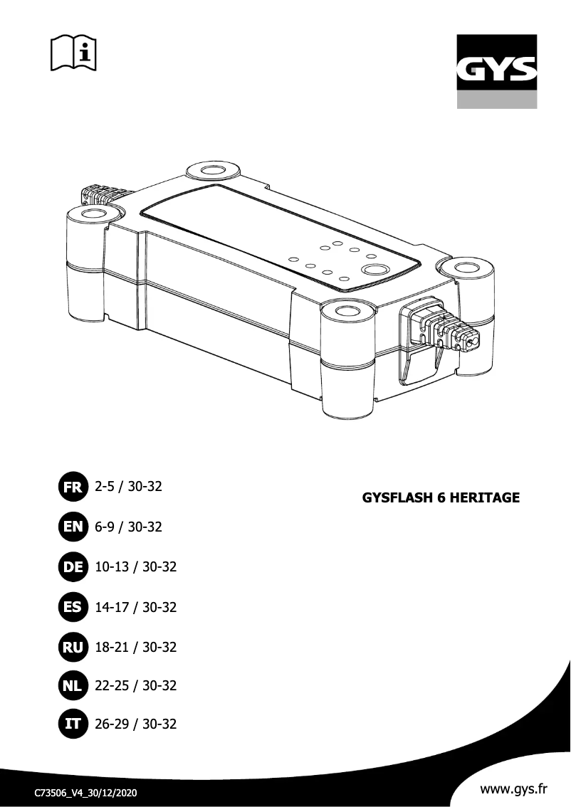 Page 1 of the manual User Manual GYS Gysflash 6 Heritage