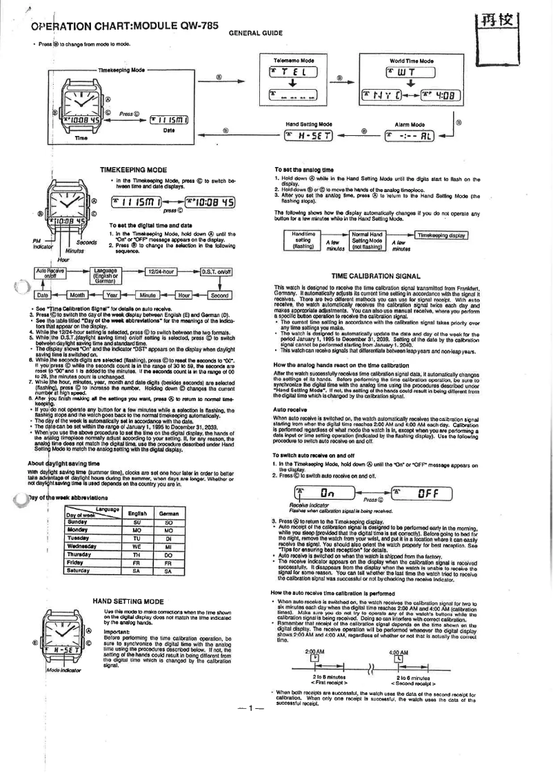 Page 1 of the manual User Manual Casio Data Bank 30 FKT-100