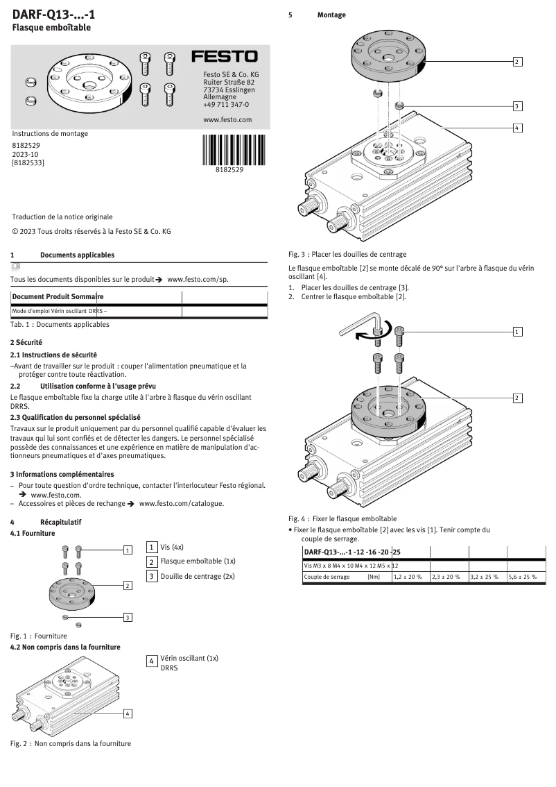 Page 1 of the manual User Manual Festo DARF-Q13-20-1