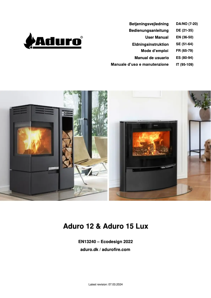 First page image of the manual for 15 Lux