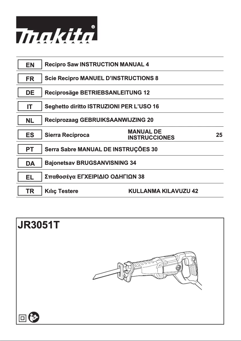 First page image of the manual for JR3051TK