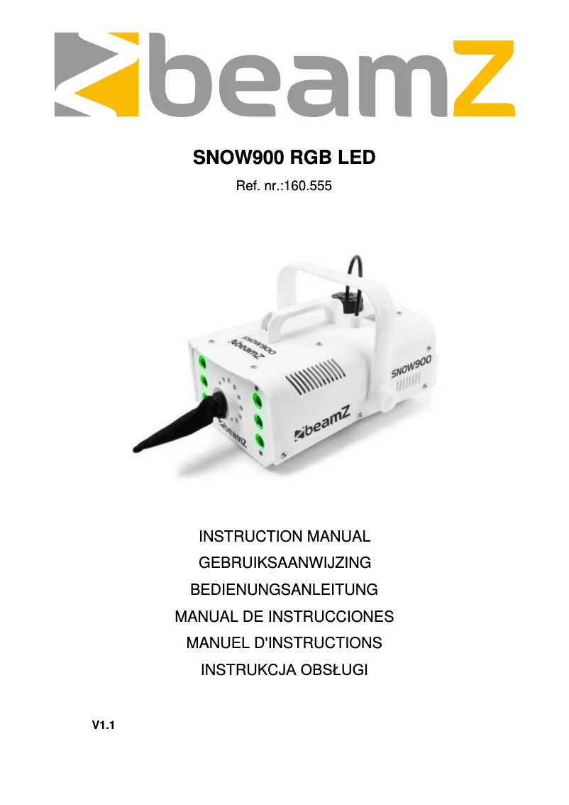 Page 1 de la notice Manuel utilisateur BeamZ SNOW 900