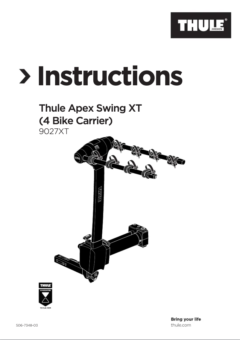 Page 1 of the manual User Manual Thule Apex XT