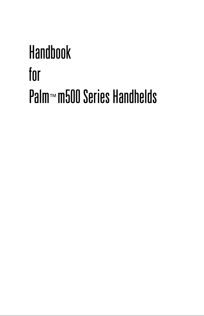 Page 1 of the manual User Manual Palm m500