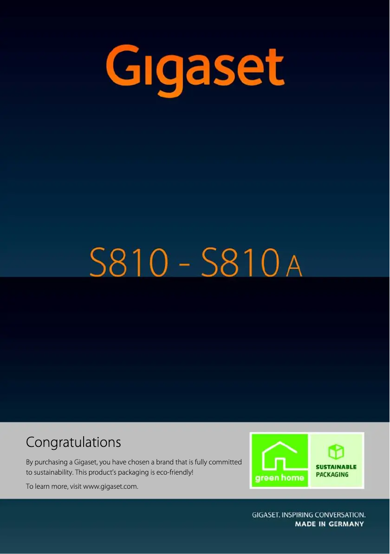 First page image of the manual for S810A