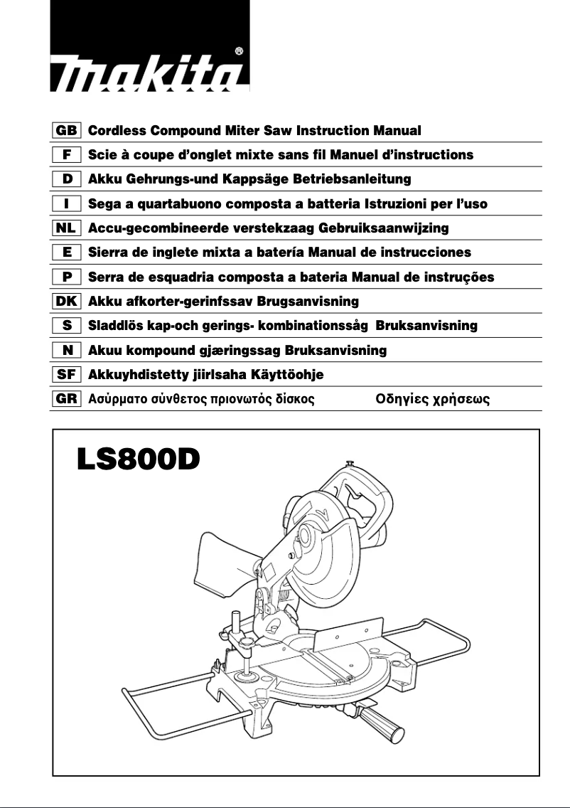 Page 1 of the manual User Manual Makita LS800D