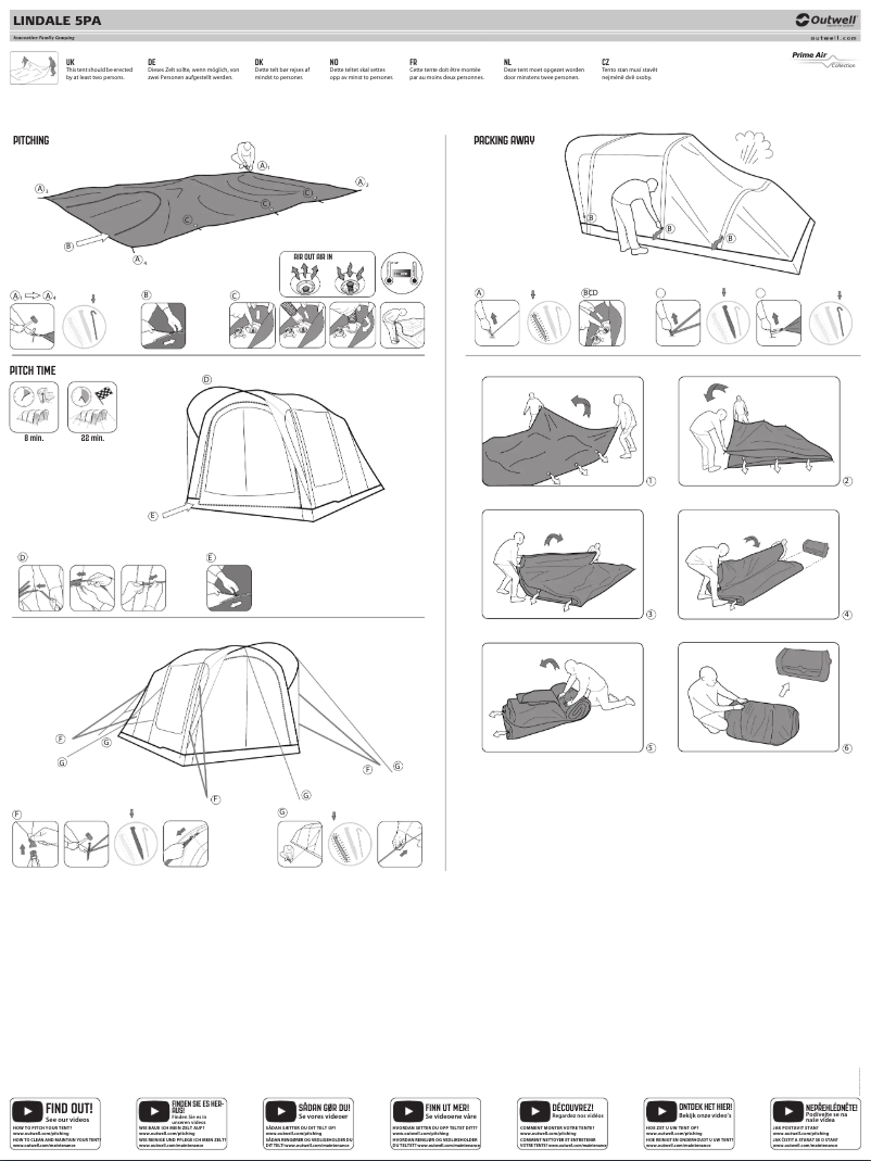 Page 1 of the manual Installation Guide Outwell Lindale 5PA