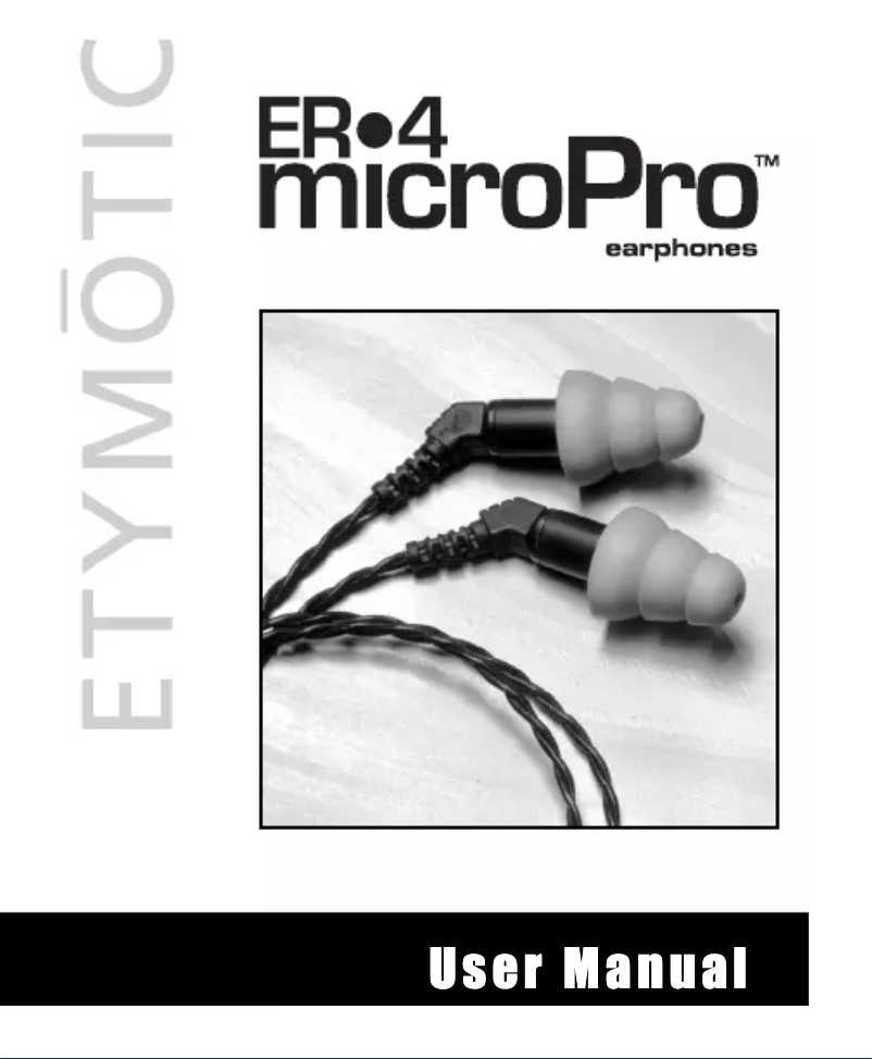Page 1 of the manual User Manual Etymotic ER-4 microPro