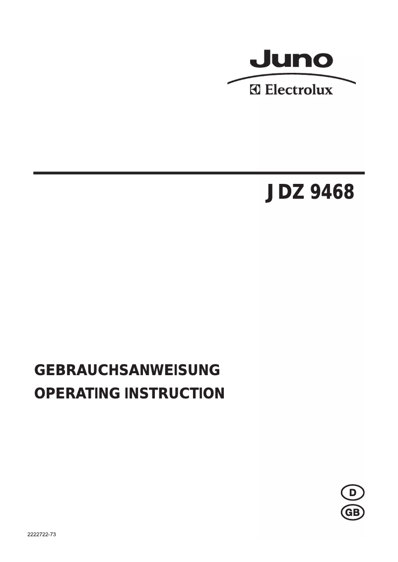 Page 1 of the manual User Manual Juno Electrolux JDZ9468