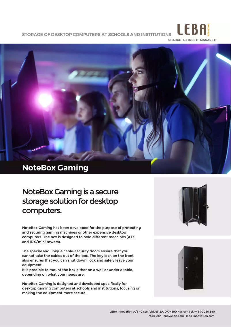 Page 1 of the manual User Manual Leba NoteBox Gaming