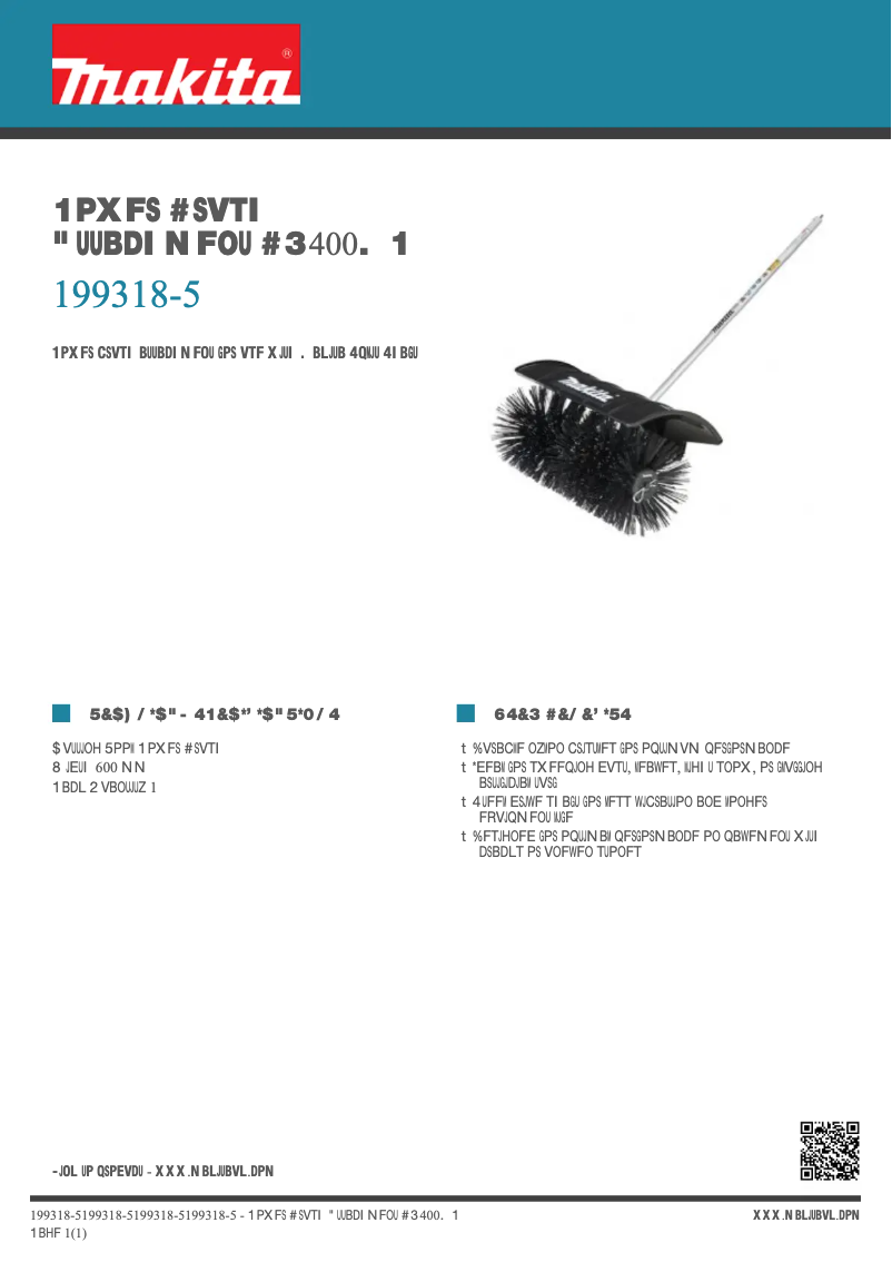 Page 1 of the manual Technical Sheet Makita 199318-5