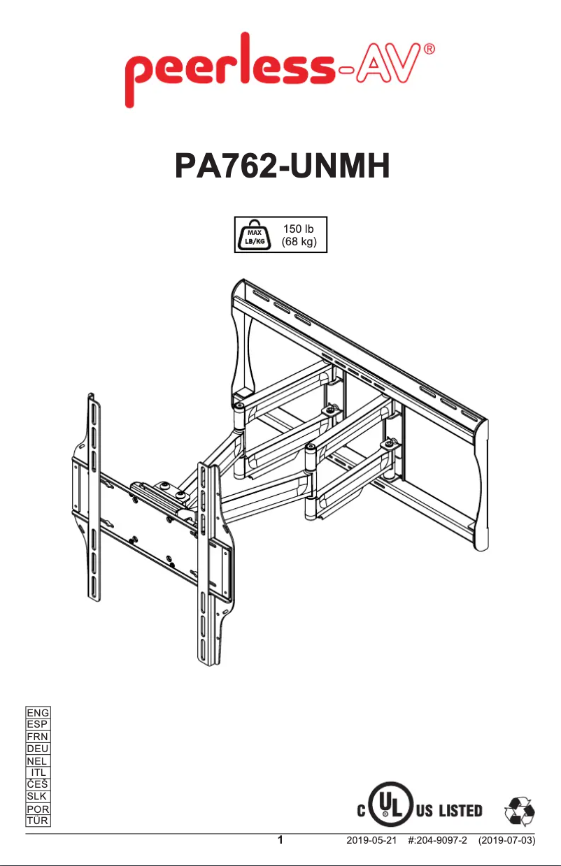 Page 1 of the manual User Manual Peerless-AV PA762-UNMH