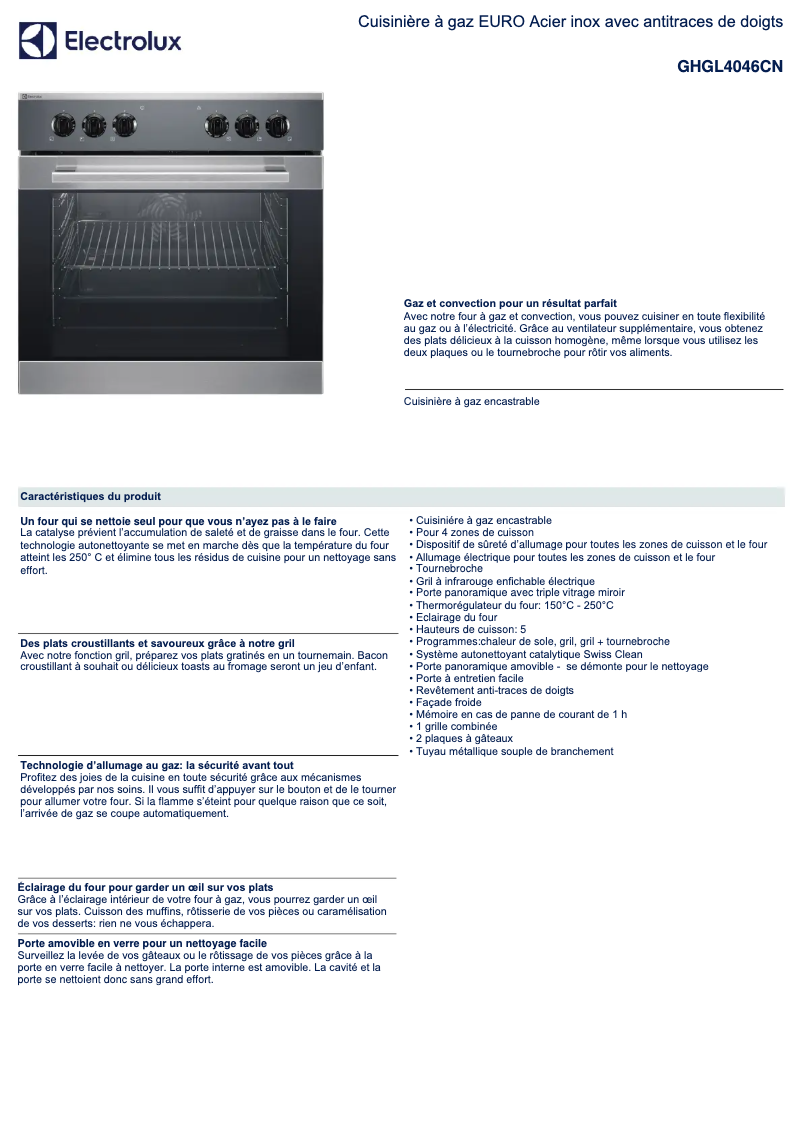 First page image of the manual for GHGL4046CN