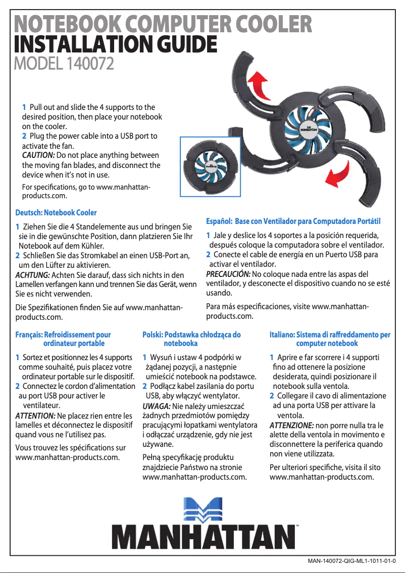 First page image of the manual for 140072
