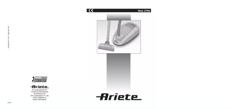 Page 1 of the manual User Manual Ariete Super Silent 2786