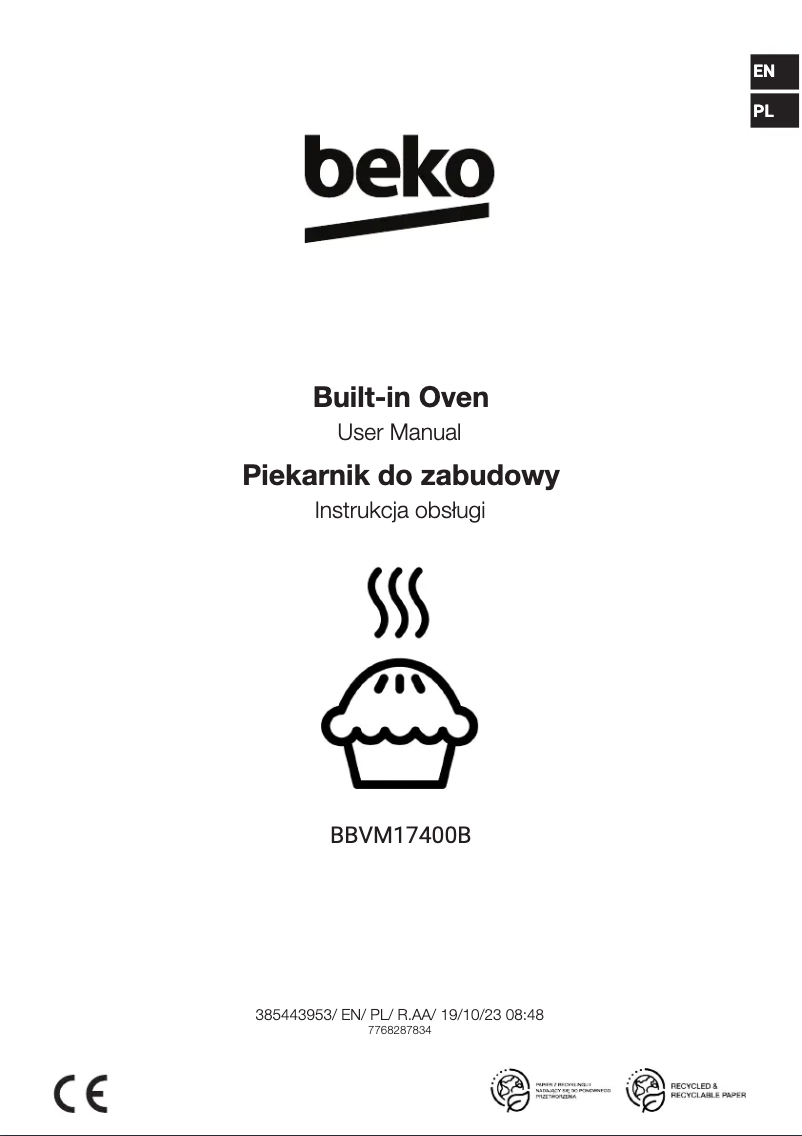 First page image of the manual for BBVM17400B