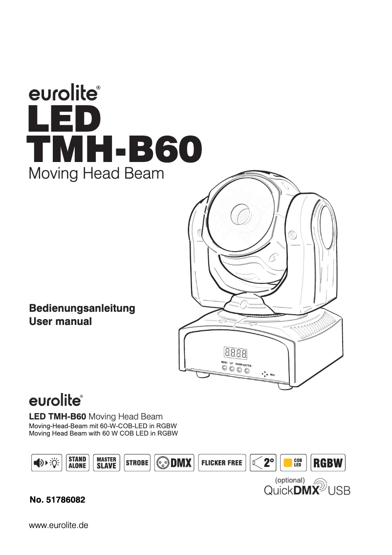 First page image of the manual for LED TMH-B60