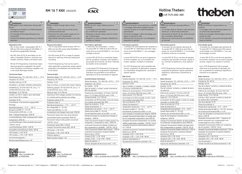 First page image of the manual for RM 16 T KNX