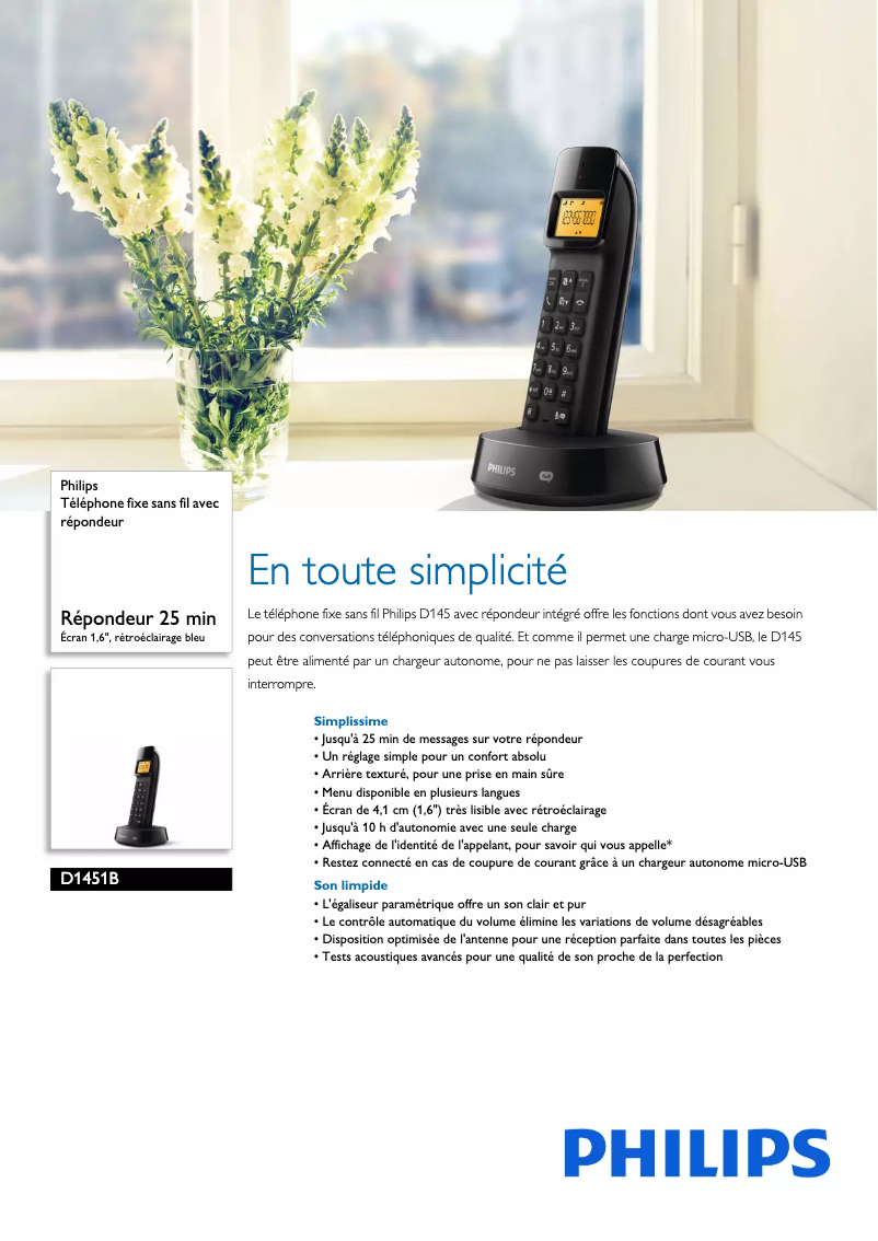 First page image of the manual for D1451B