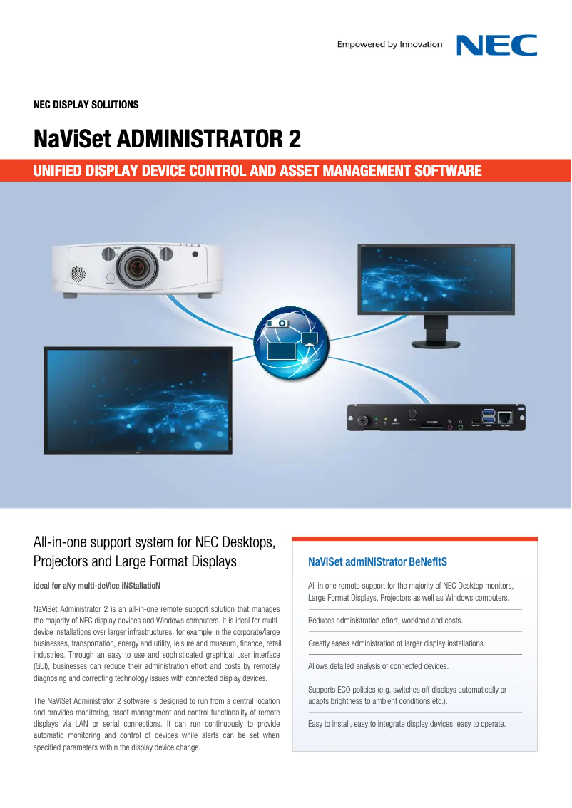 Image de la première page du manuel de l'appareil NaViSet Administrator 2