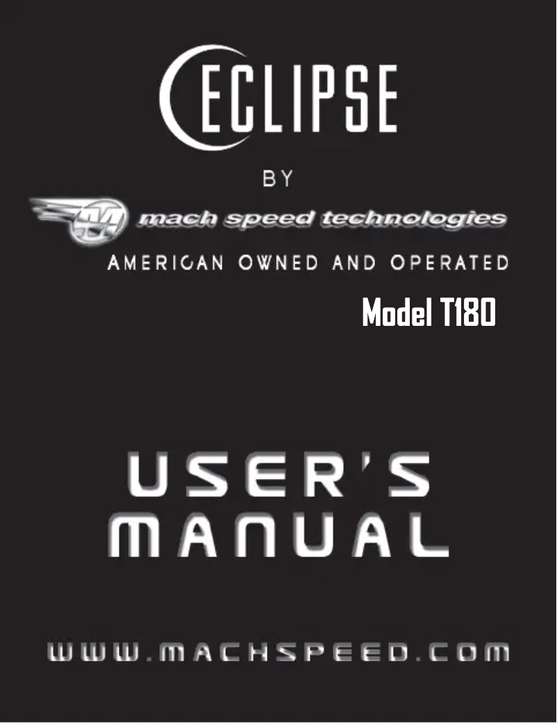 Page 1 of the manual User Manual Eclipse T180