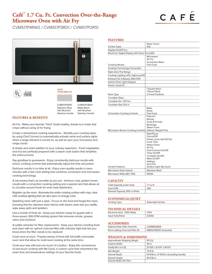 First page image of the manual for CVM517P3RD1