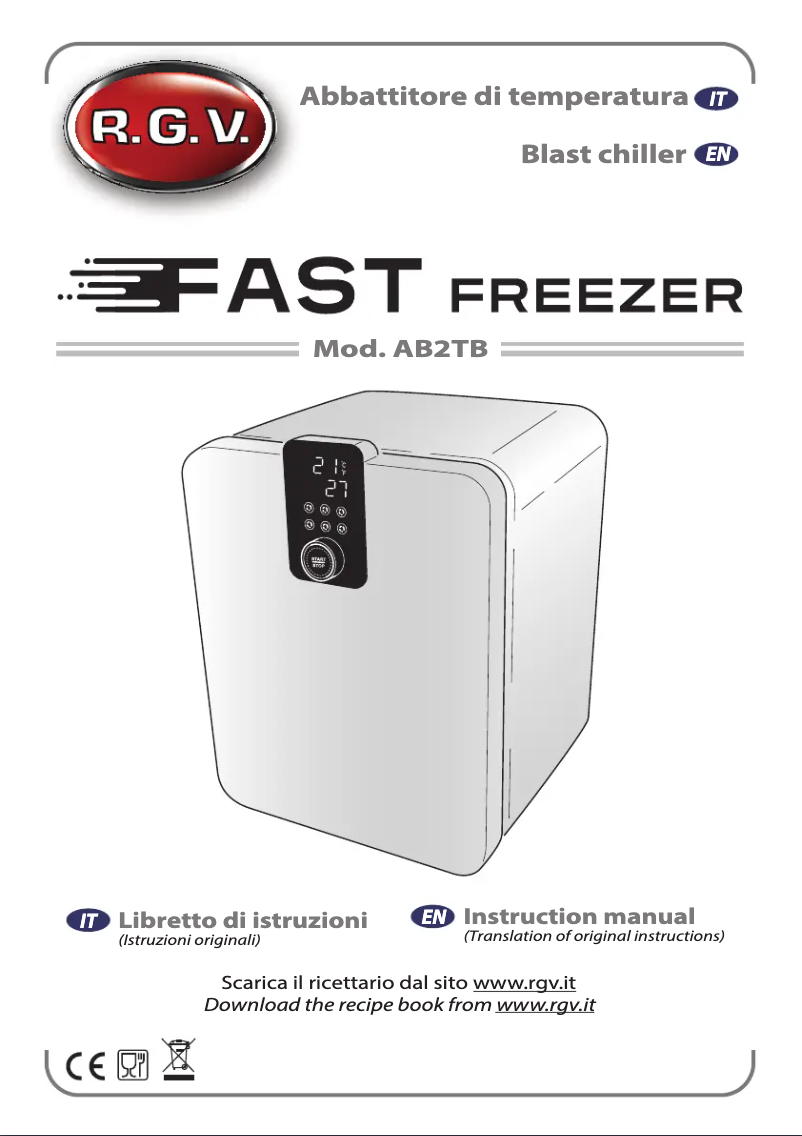 Image de la première page du manuel de l'appareil Fast Freezer AB2TB