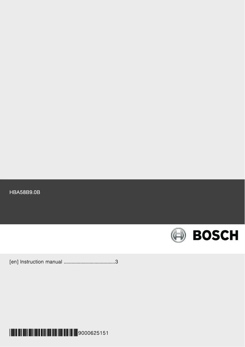 Page 1 of the manual User Manual Bosch HBA58B950B
