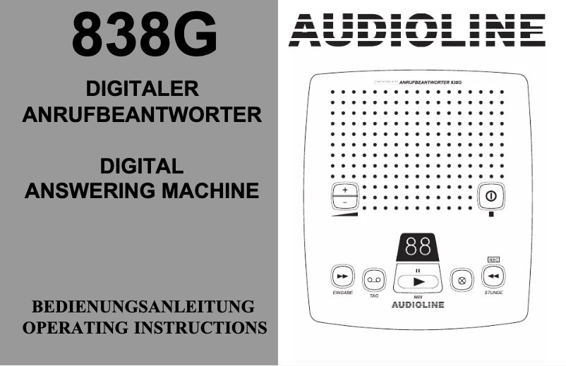 First page image of the manual for AB838