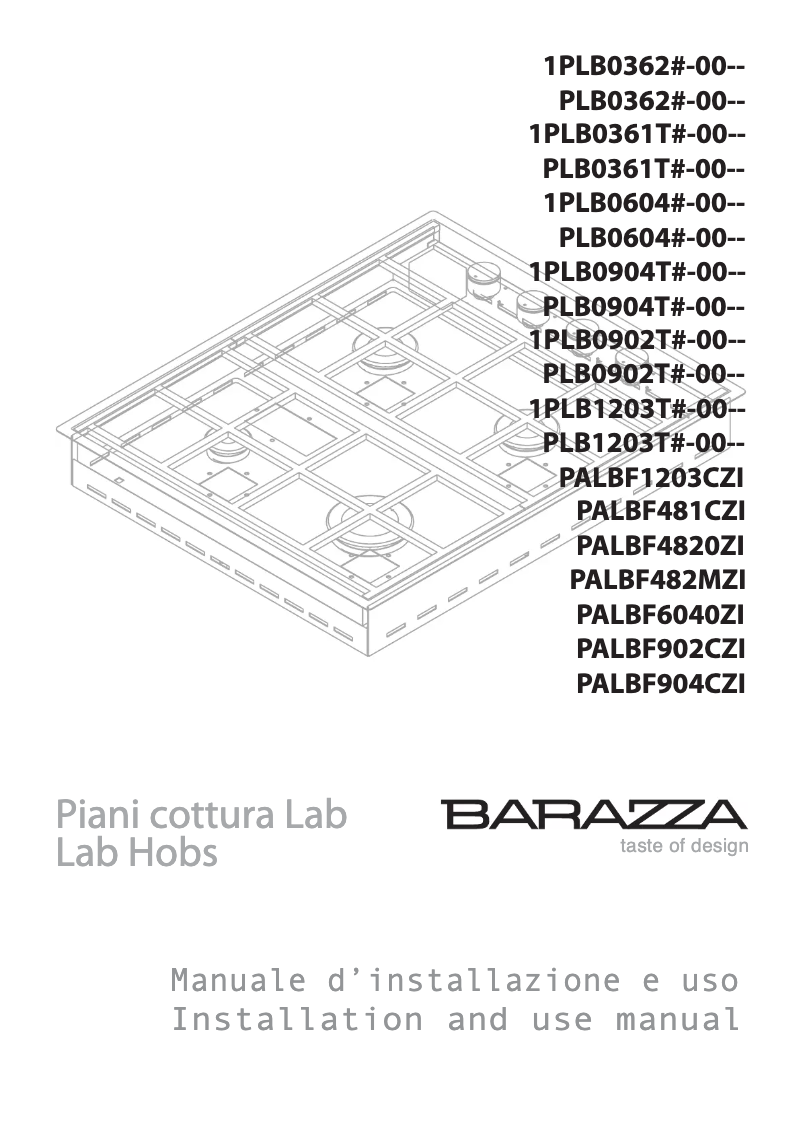 Page 1 of the manual User Manual Barazza 1PLBC2TI