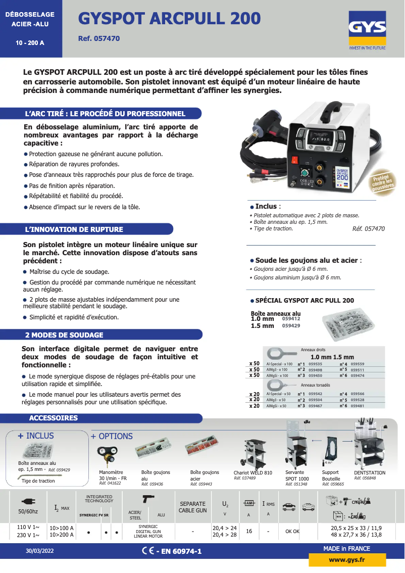First page image of the manual for Gyspot Arcpull 200
