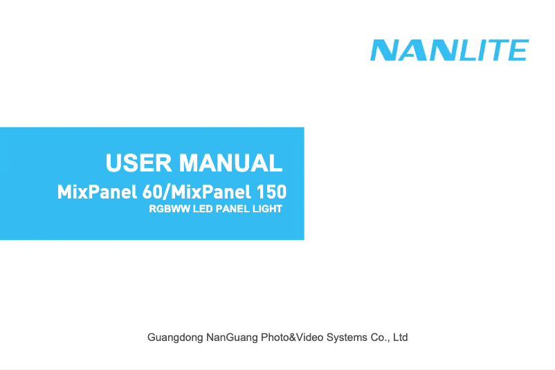 First page image of the manual for MixPanel 60