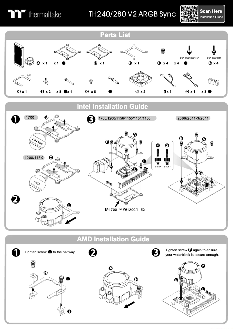 Page 1 of the manual User Manual Thermaltake TH240 V2