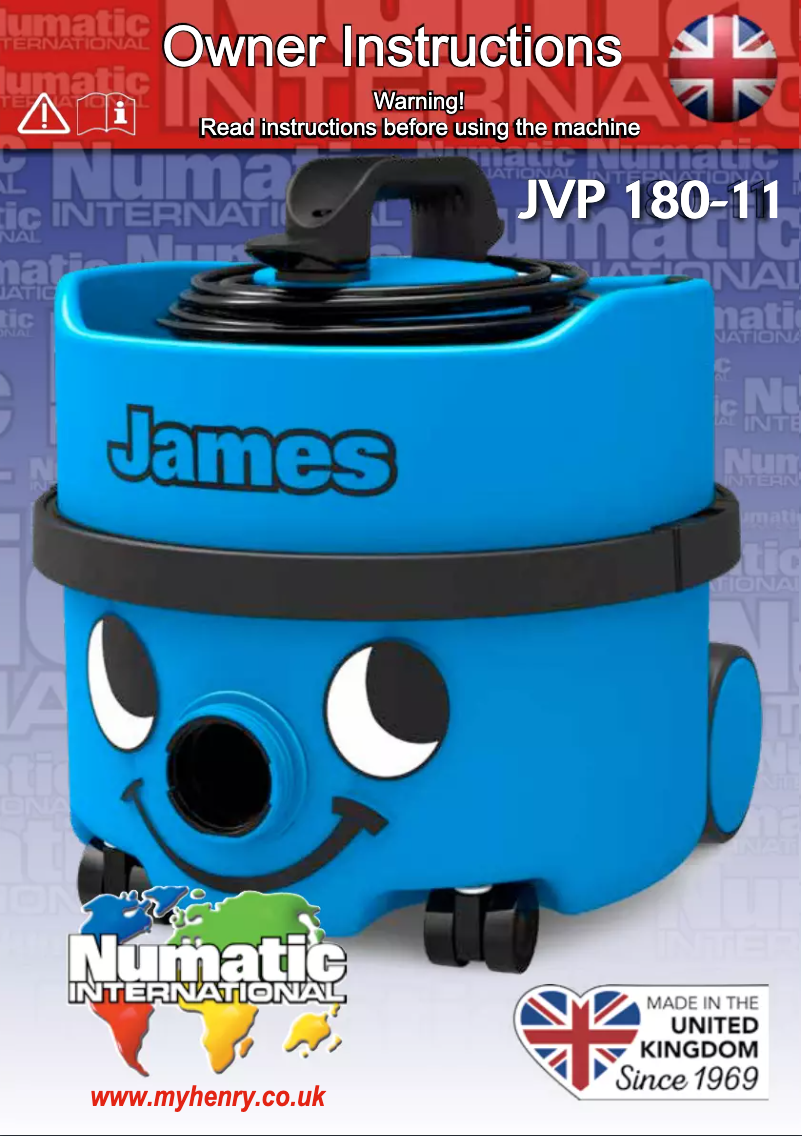 Page 1 of the manual User Manual Numatic James JVP180