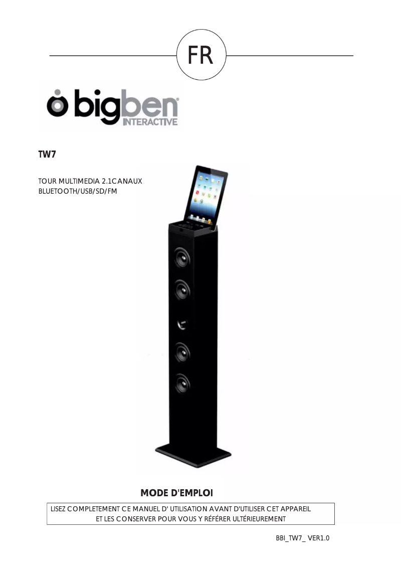 Page 1 of the manual User Manual Bigben Interactive TW7BALLERINE