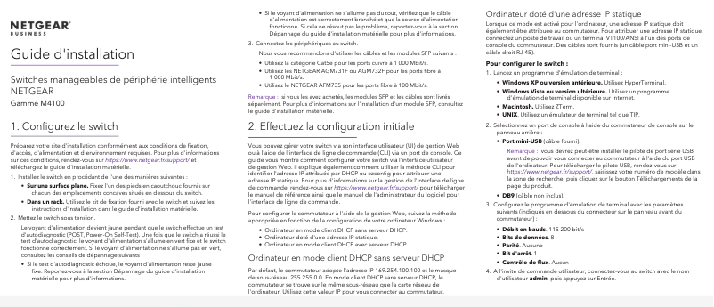 First page image of the manual for ProSafe M4100