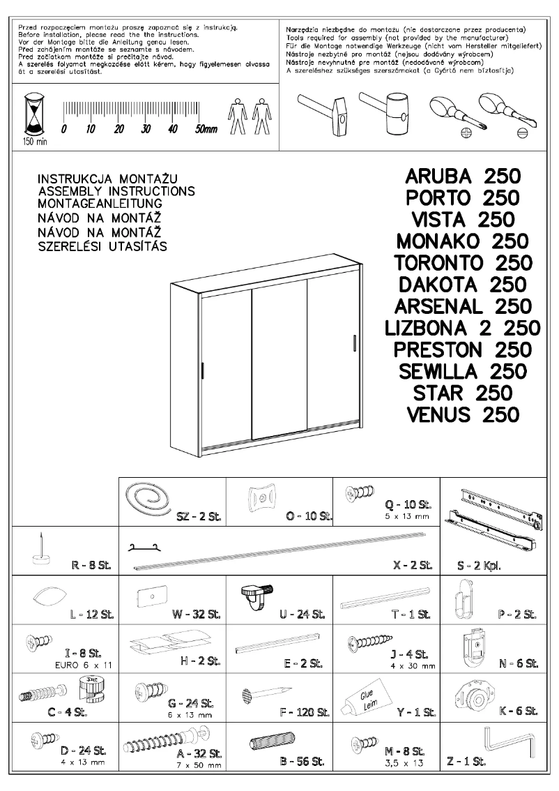 First page image of the manual for Star 250