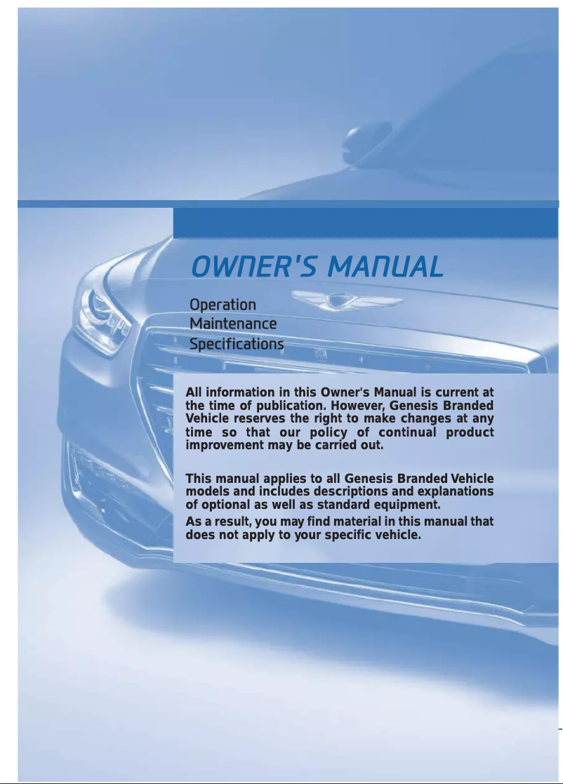 Page 1 of the manual User Manual Genesis G90 (2018)