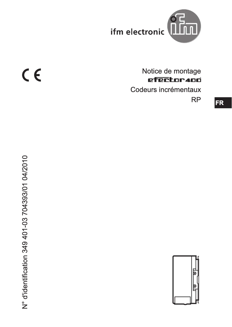 Page 1 of the manual User Manual IFM RP1010