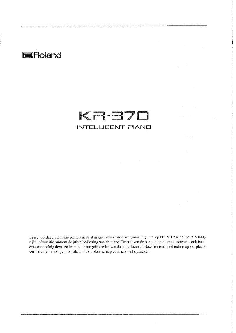 First page image of the manual for KR-370