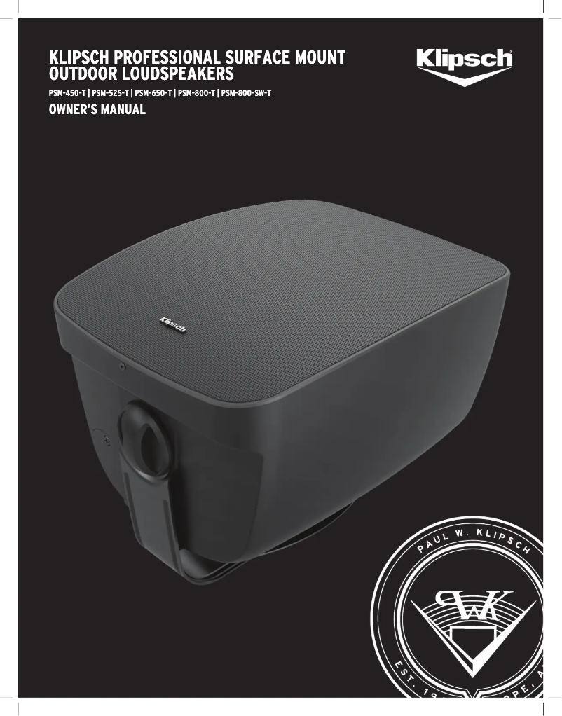 Page 1 of the manual User Manual Klipsch PSM-650-T