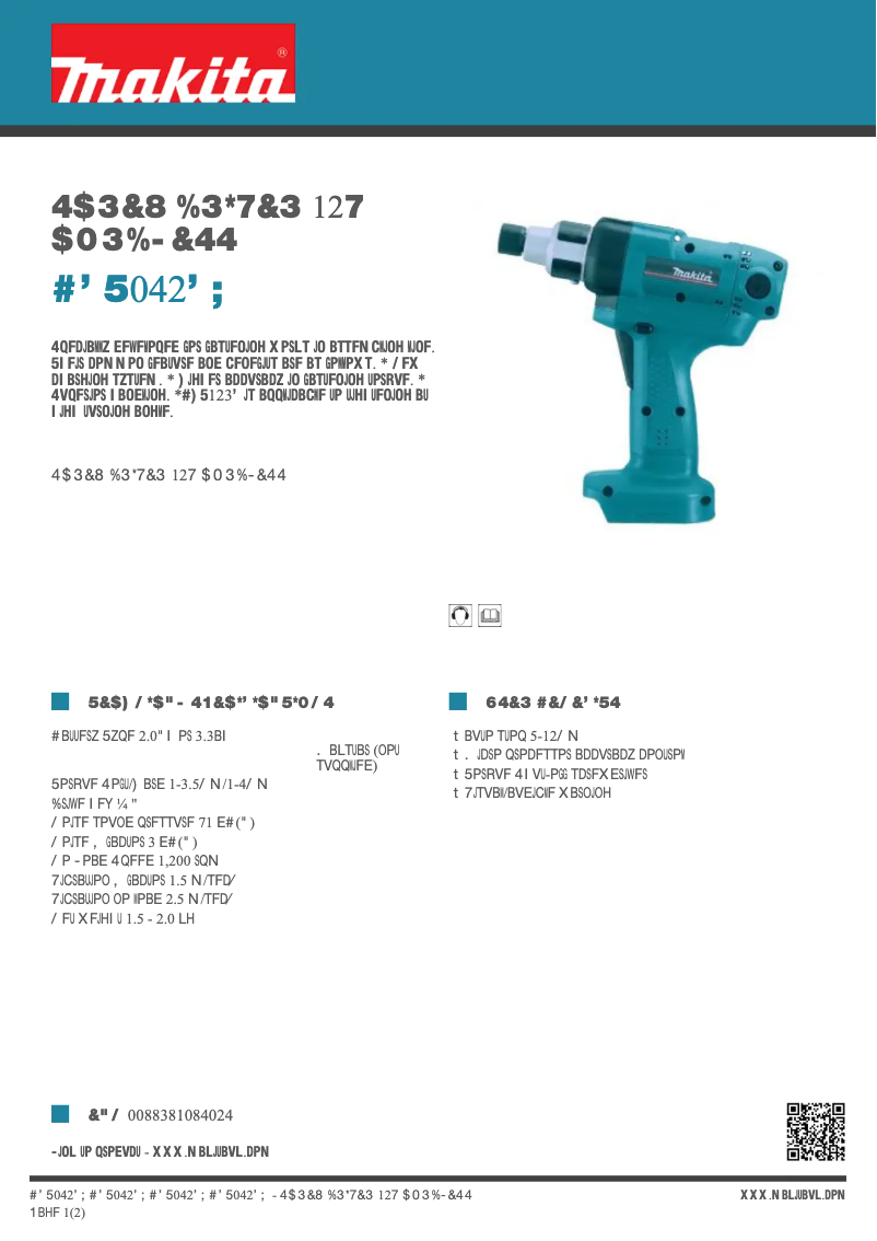 First page image of the manual for BFT042FZ