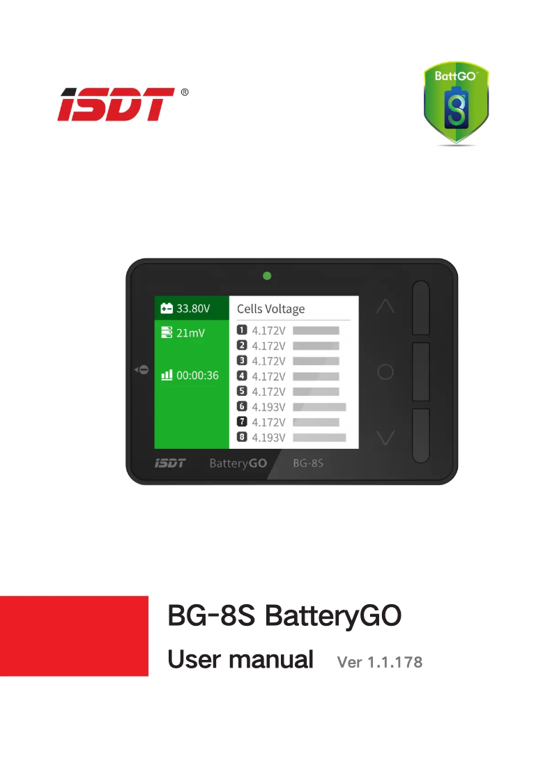 First page image of the manual for BatteryGo BG-8S