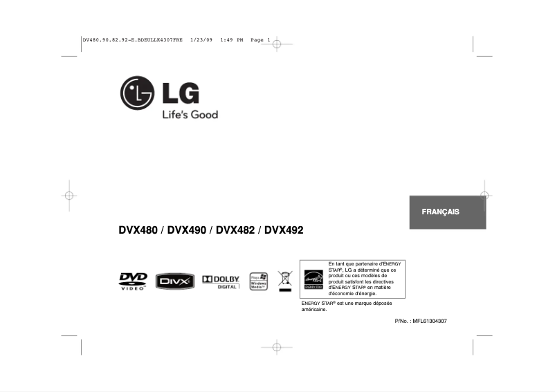 First page image of the manual for DVX492