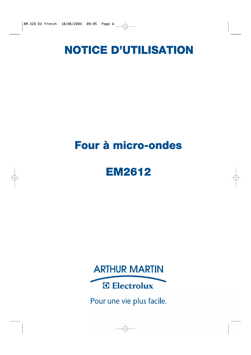 First page image of the manual for EM2612N