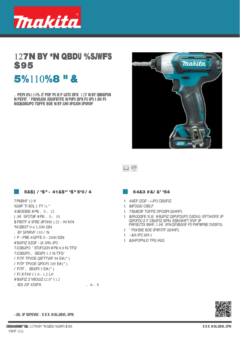 First page image of the manual for TD110DWAE