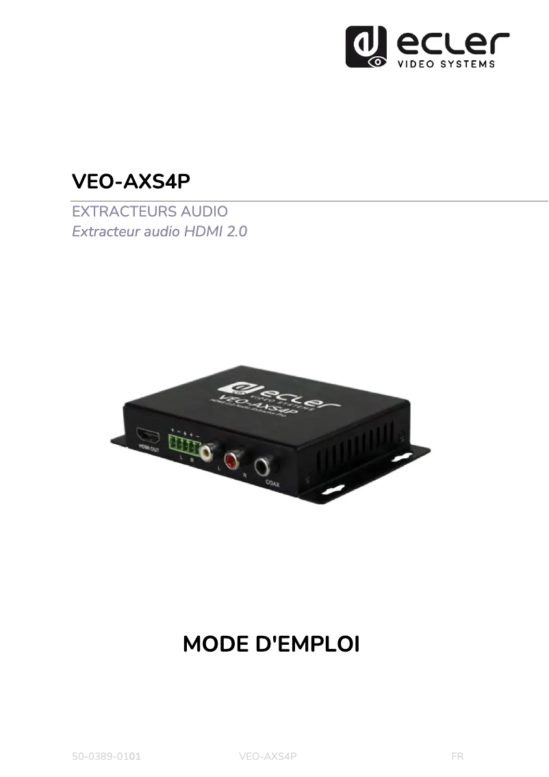 First page image of the manual for VEO-AXS4P