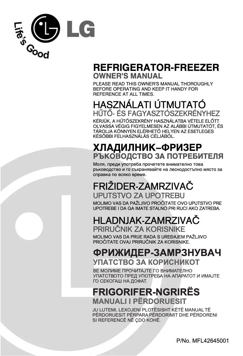 First page image of the manual for GR-U262SC